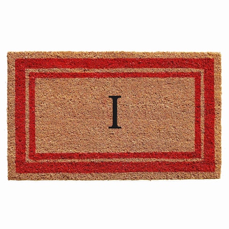 Calloway Mills Monogram Door Mat, Natural, Red, 18 in W x 30 in L 153031830I